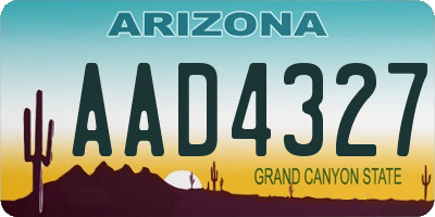 AZ license plate AAD4327