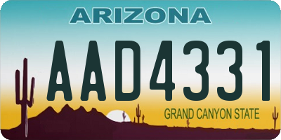 AZ license plate AAD4331