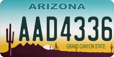 AZ license plate AAD4336