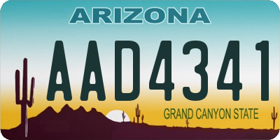 AZ license plate AAD4341
