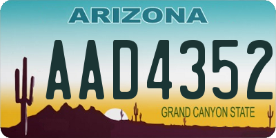 AZ license plate AAD4352