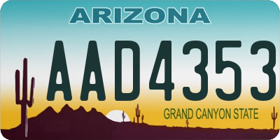 AZ license plate AAD4353