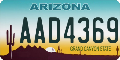 AZ license plate AAD4369
