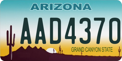 AZ license plate AAD4370