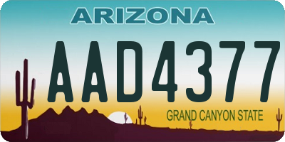 AZ license plate AAD4377