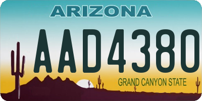 AZ license plate AAD4380