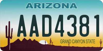 AZ license plate AAD4381