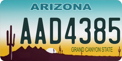 AZ license plate AAD4385