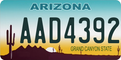 AZ license plate AAD4392