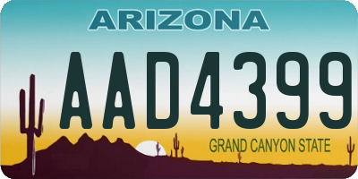 AZ license plate AAD4399