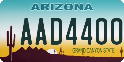 AZ license plate AAD4400
