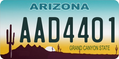 AZ license plate AAD4401