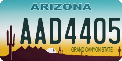 AZ license plate AAD4405