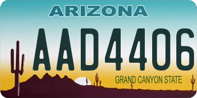 AZ license plate AAD4406