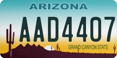 AZ license plate AAD4407