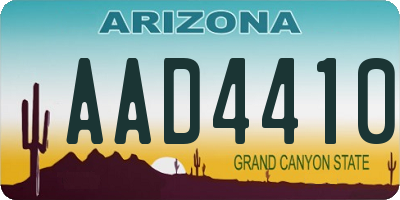 AZ license plate AAD4410