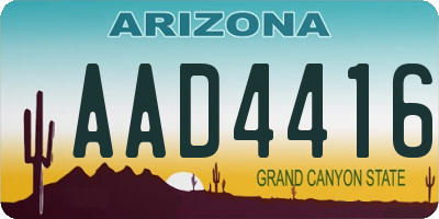 AZ license plate AAD4416