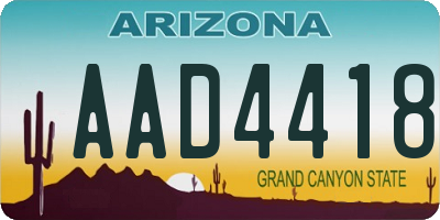 AZ license plate AAD4418