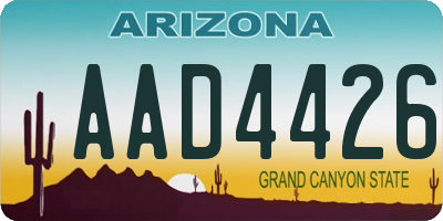 AZ license plate AAD4426