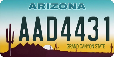 AZ license plate AAD4431