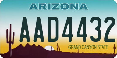 AZ license plate AAD4432