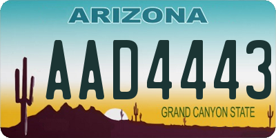 AZ license plate AAD4443