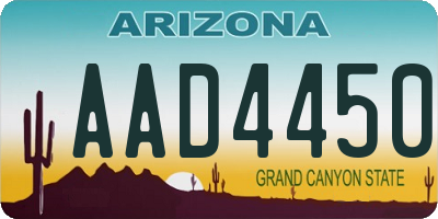 AZ license plate AAD4450