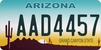 AZ license plate AAD4457