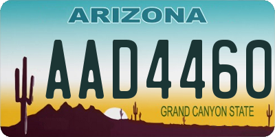 AZ license plate AAD4460