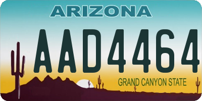 AZ license plate AAD4464