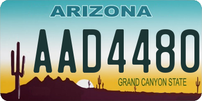 AZ license plate AAD4480