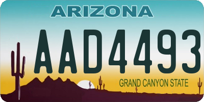 AZ license plate AAD4493