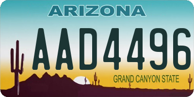 AZ license plate AAD4496