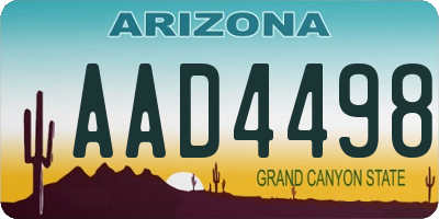 AZ license plate AAD4498