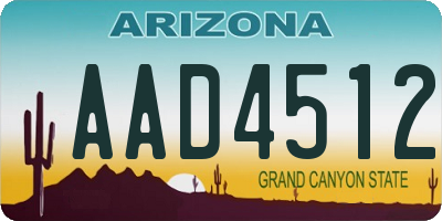 AZ license plate AAD4512