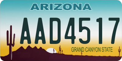 AZ license plate AAD4517
