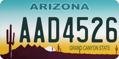 AZ license plate AAD4526