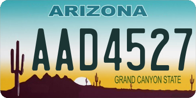 AZ license plate AAD4527