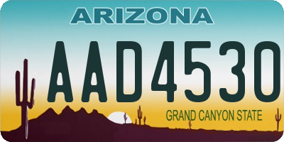 AZ license plate AAD4530