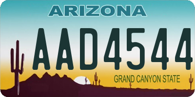 AZ license plate AAD4544