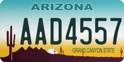 AZ license plate AAD4557