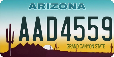 AZ license plate AAD4559