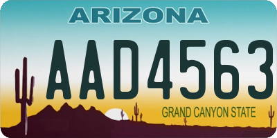 AZ license plate AAD4563
