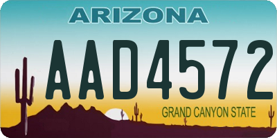 AZ license plate AAD4572
