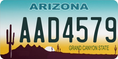 AZ license plate AAD4579
