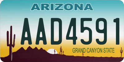 AZ license plate AAD4591
