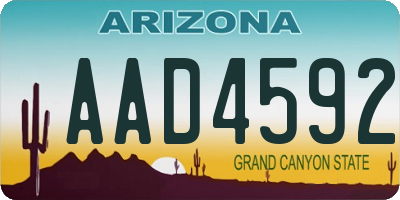 AZ license plate AAD4592