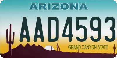 AZ license plate AAD4593