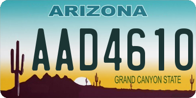 AZ license plate AAD4610