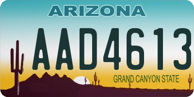 AZ license plate AAD4613